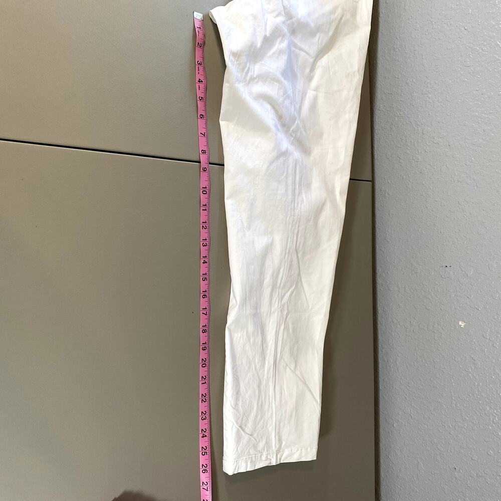 Croft & Barrow 18 Chino Pants Womens White Beach Vacation Pockets Kohls Business - Picture 9 of 11